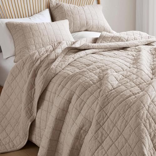 Casaluna Linen Blend Quilt Set | Breathable Bedding for All Seasons